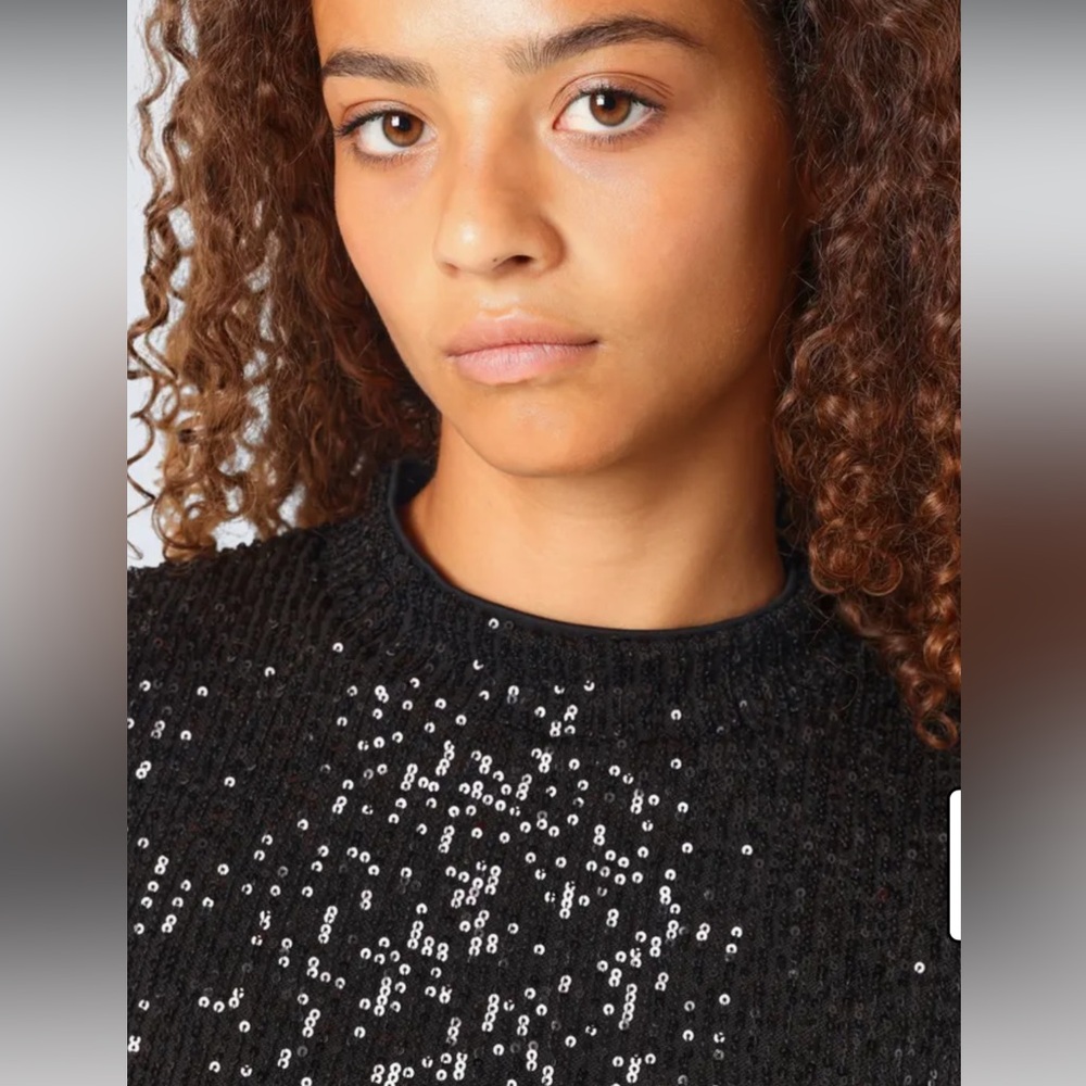 Scarlett Sequin Mock Neck Top